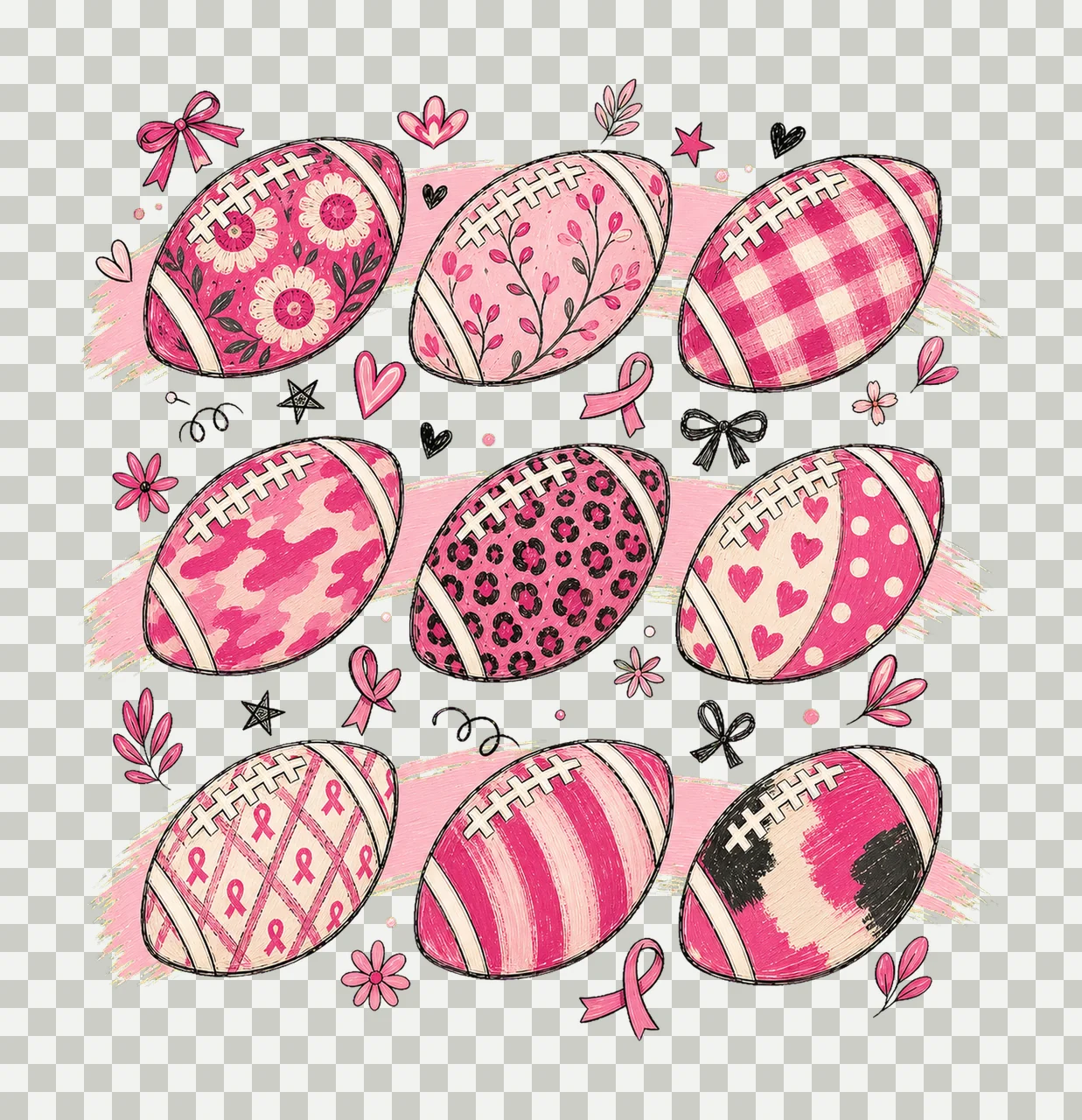 In October We Wear Pink Breast Cancer Breast Variation A transparency and detail preview thumbnail