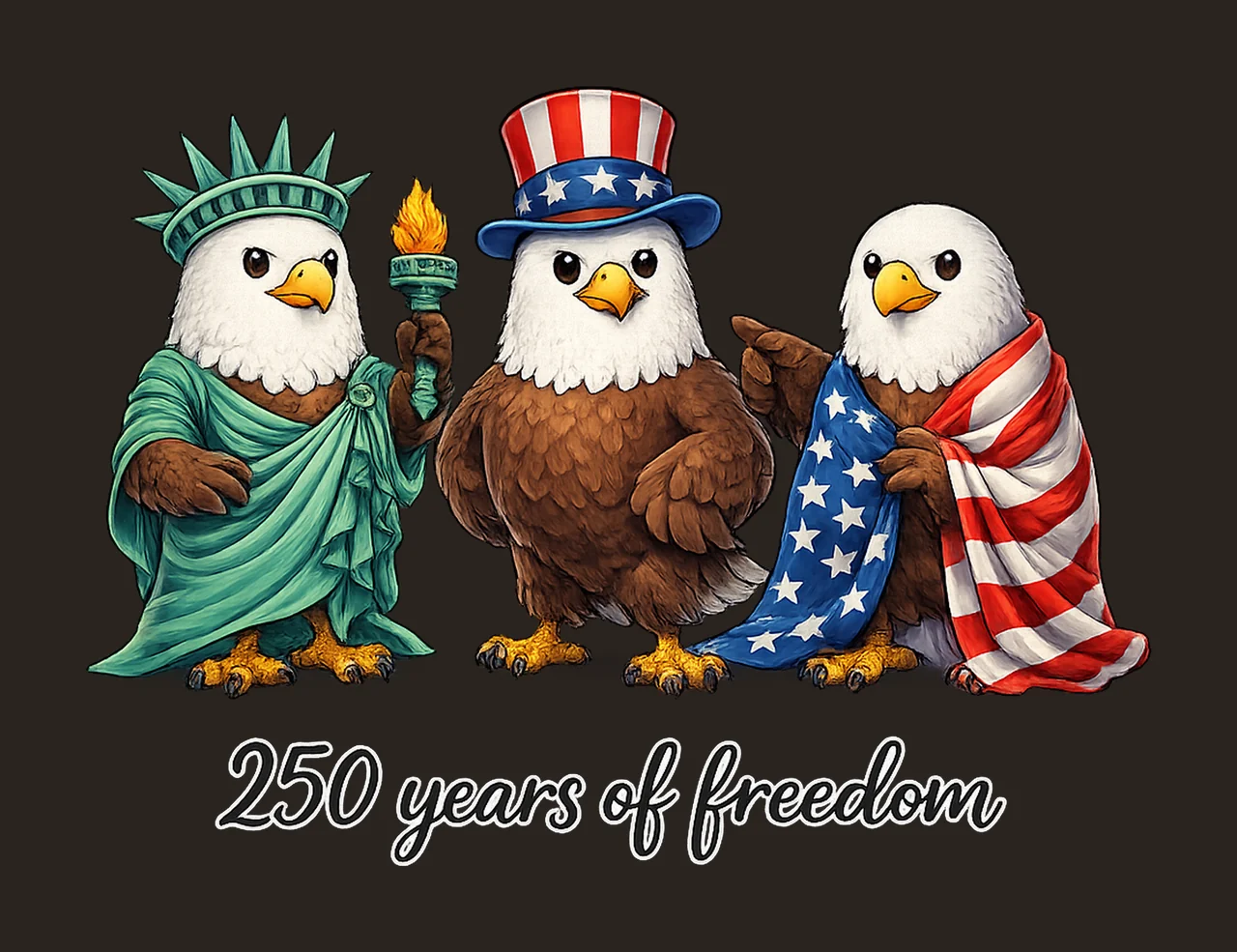 250 Years of Freedom Funny USA 250th Anniversary Design Cute contrast preview thumbnail