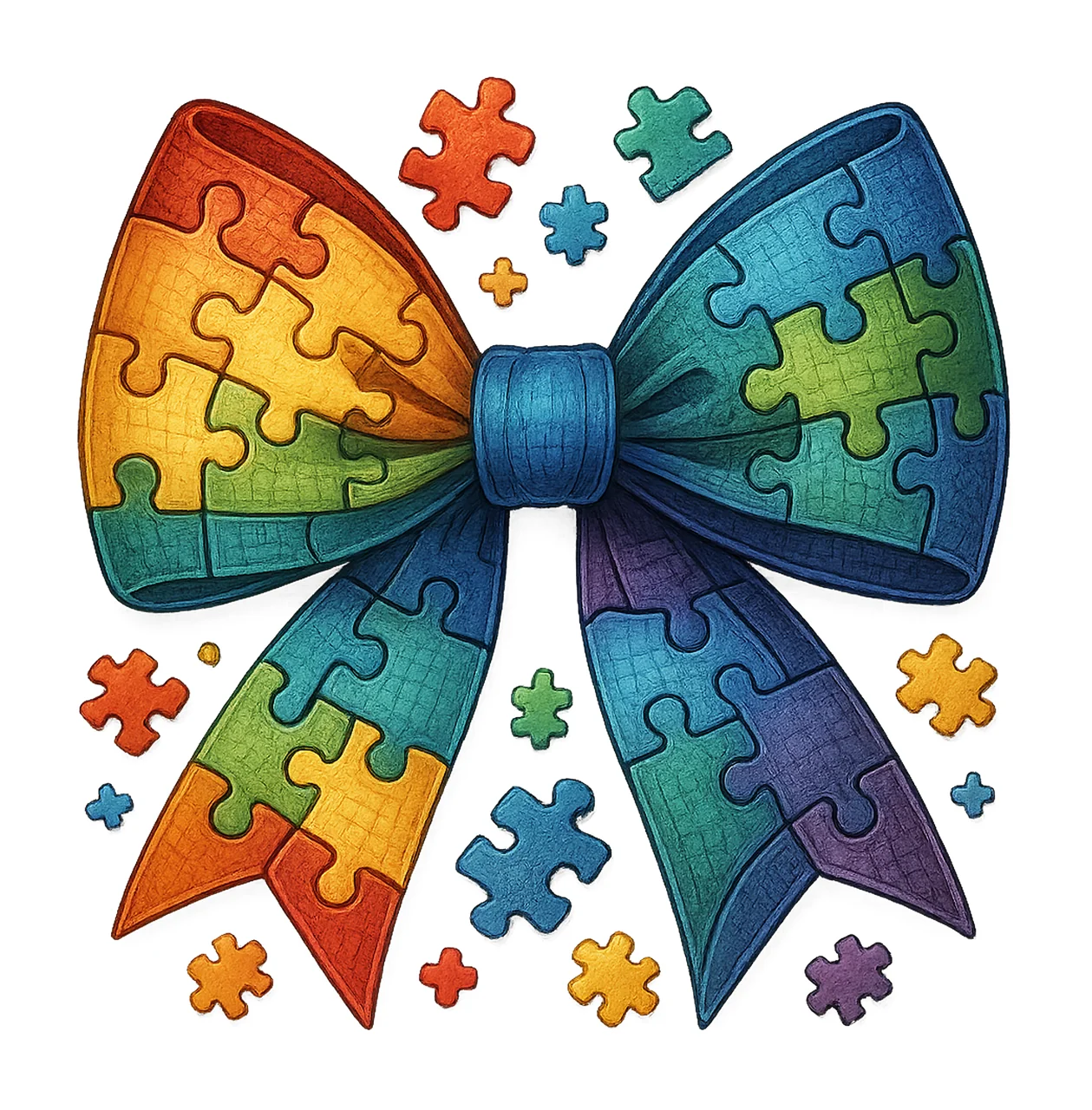 Coquette Autism Bow Autism Awareness Ribbon Sublimation