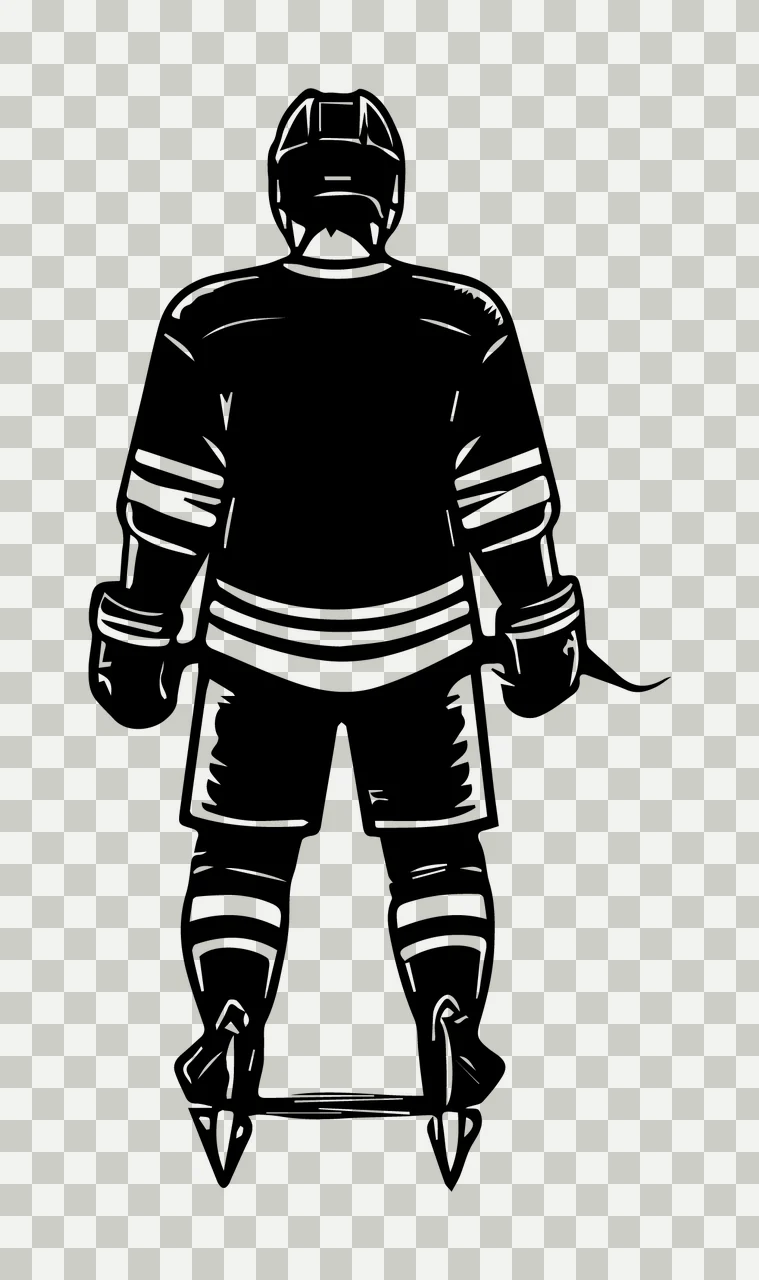 Hockey Player Standing With Monochrome And Sport transparency and detail preview thumbnail