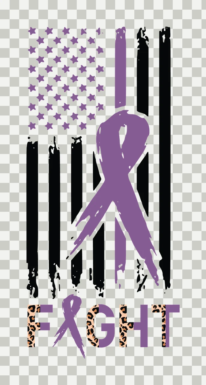 Awareness Fight Ribbon Flag Graphic stripes stars black typography transparency and detail preview thumbnail