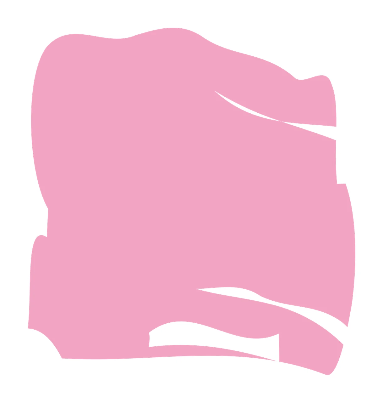 Pink paint stroke Illustration with brush mark, swatch and negative space in light pink and white