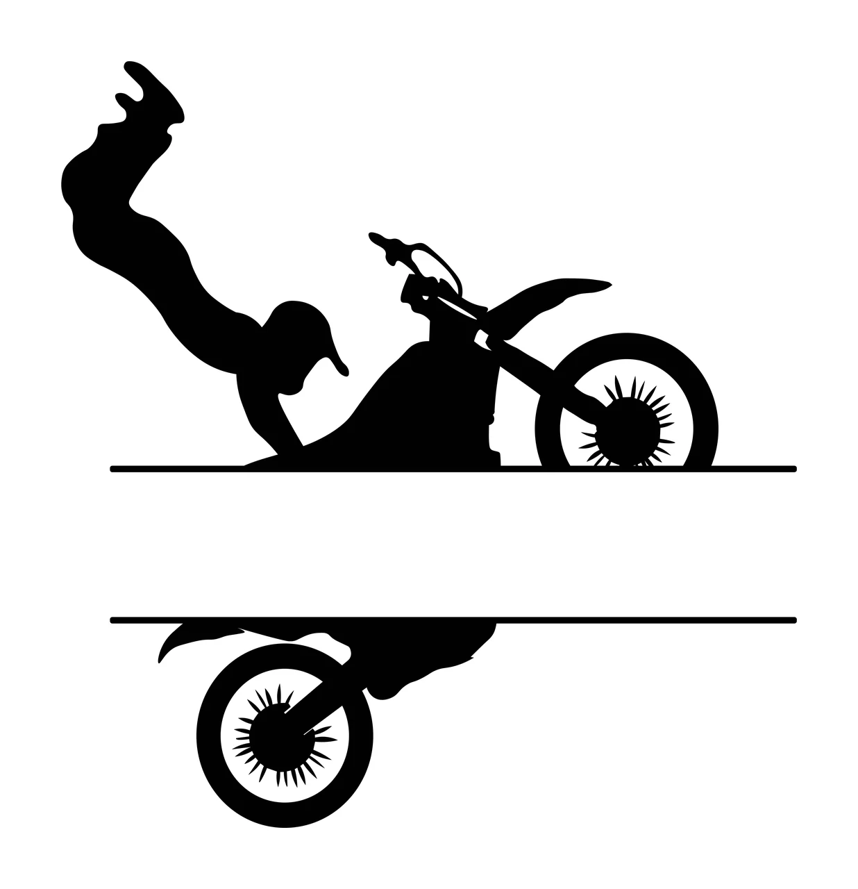 Dirt Bike Monogram Motocross Character 06 scalable logo design