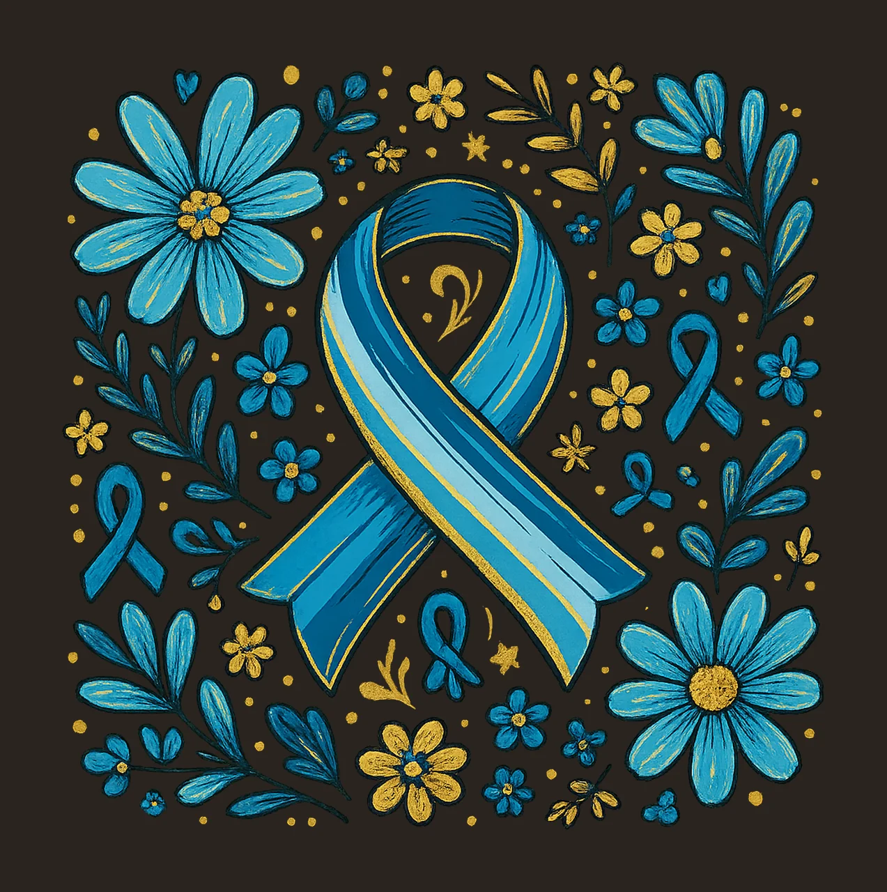 Diabetes Awareness Ribbon Blue Ribbon Digital Diabetes contrast preview thumbnail