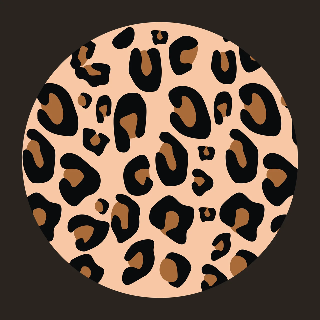 Keychain Abstract Leopard Print In Circle Shape spots minimalist line contrast preview thumbnail