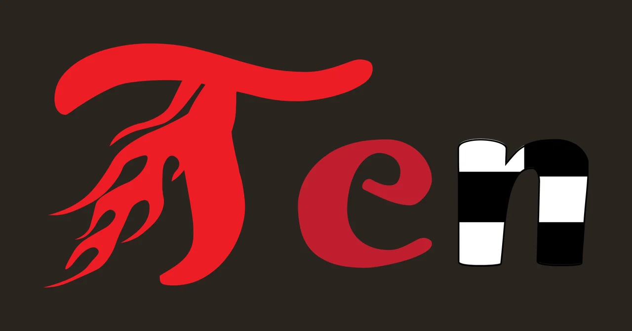 Ten Black Text With Flame And Cylinder Graphic display white contrast preview thumbnail