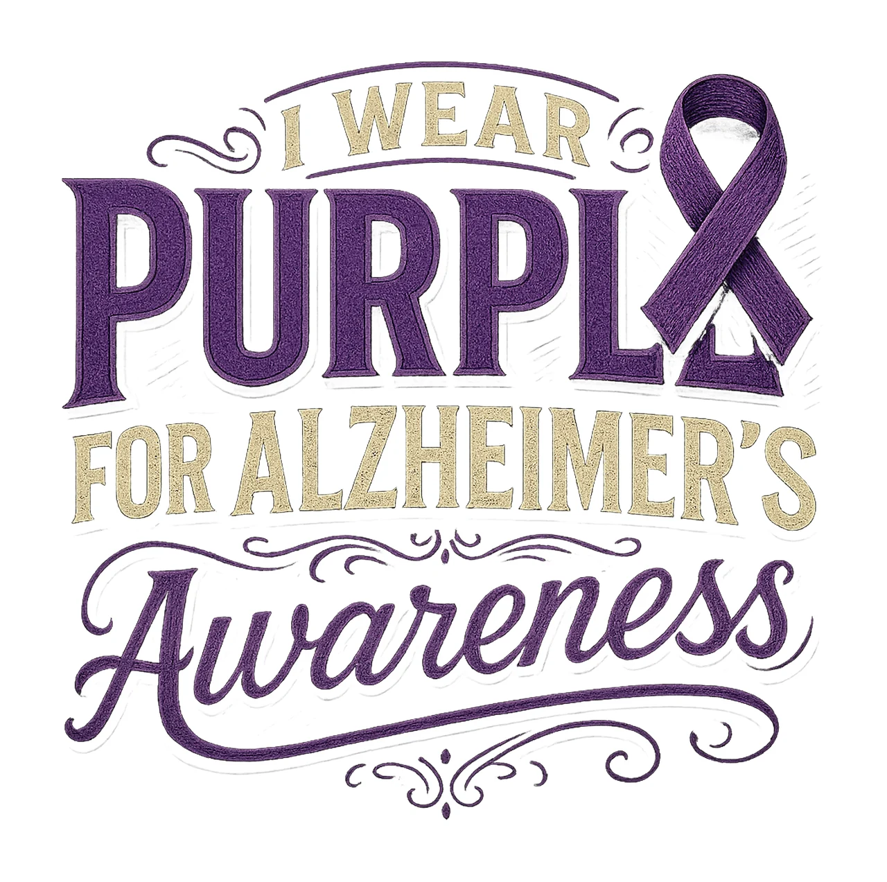 In November Wear Purple Alzheimer Awareness Design Memories