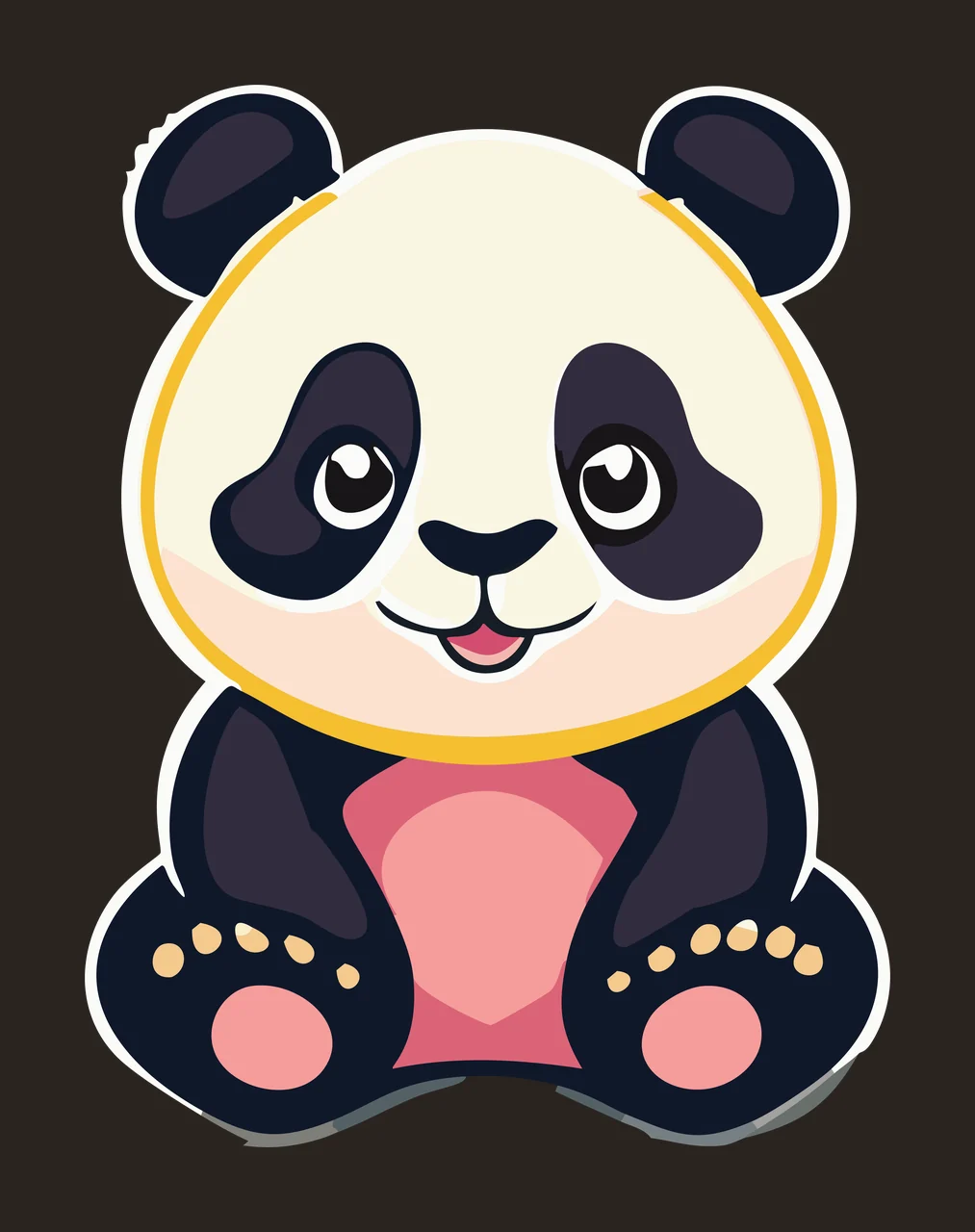 Animal Panda Bear Outline Graphic black silhouette 37 F16 HUGE contrast preview thumbnail