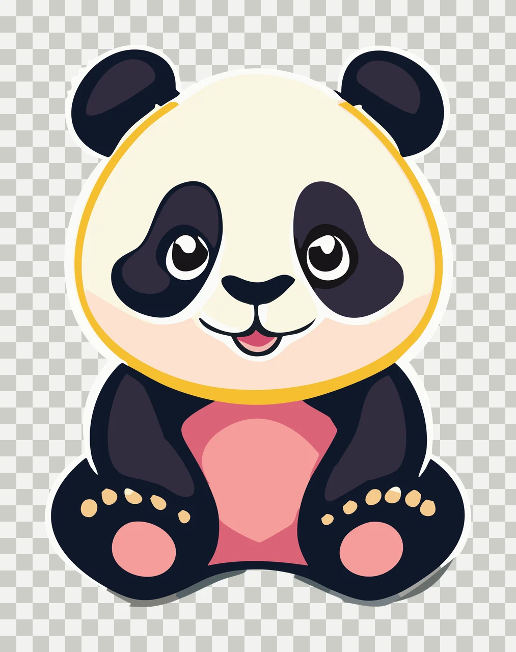 Animal Panda Bear Outline Graphic black silhouette 37 F16 HUGE transparency and detail preview thumbnail