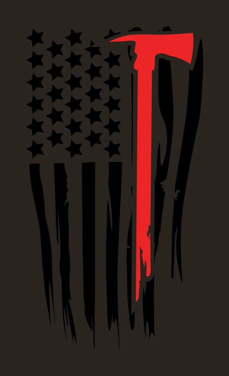 Flag Distressed American With Axe and stars stripes black white contrast preview thumbnail