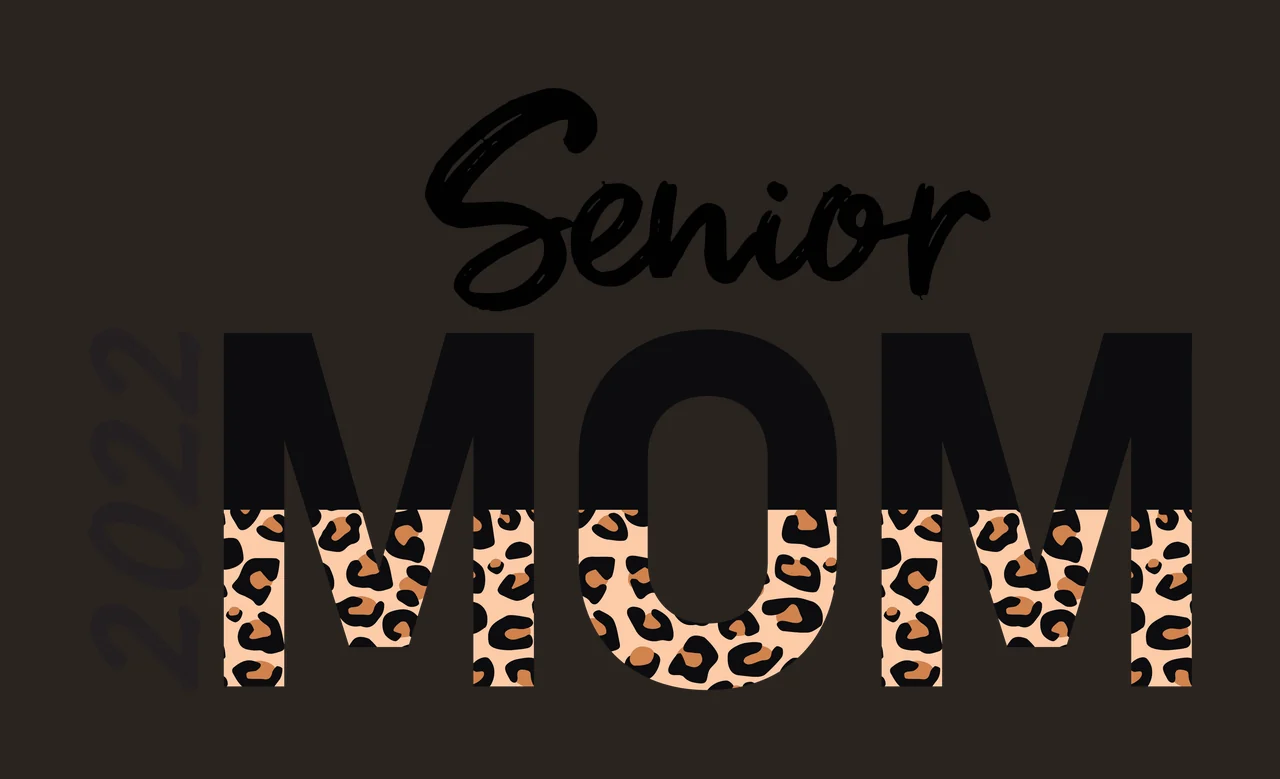 2022 Senior MOM Typography Design with leopard print pattern in black, tan and brown contrast preview thumbnail
