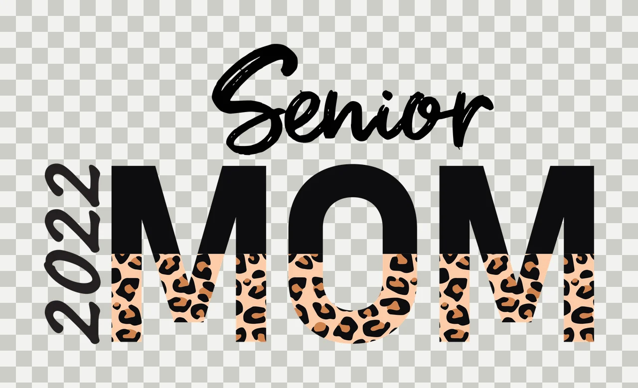 2022 Senior MOM Typography Design with leopard print pattern in black, tan and brown transparency and detail preview thumbnail