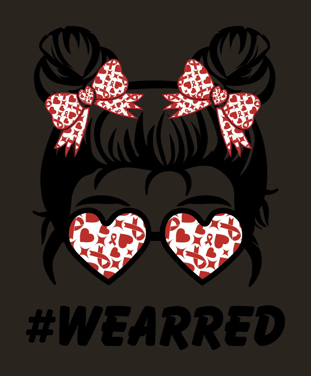 Wearred Text With Girl Head Silhouette typography hair buns contrast preview thumbnail