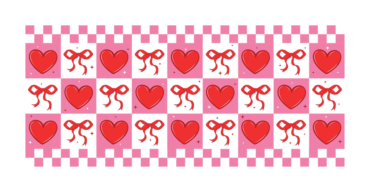 Bow Checkered Border With Bows Pattern Repeat Star Graphic design