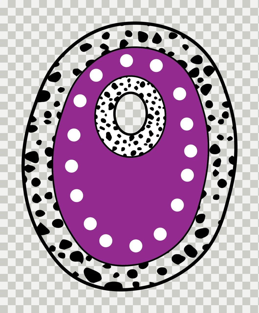 Dalmatian Dots Font Race Doodle Character 06 racing checkered flag transparency and detail preview thumbnail