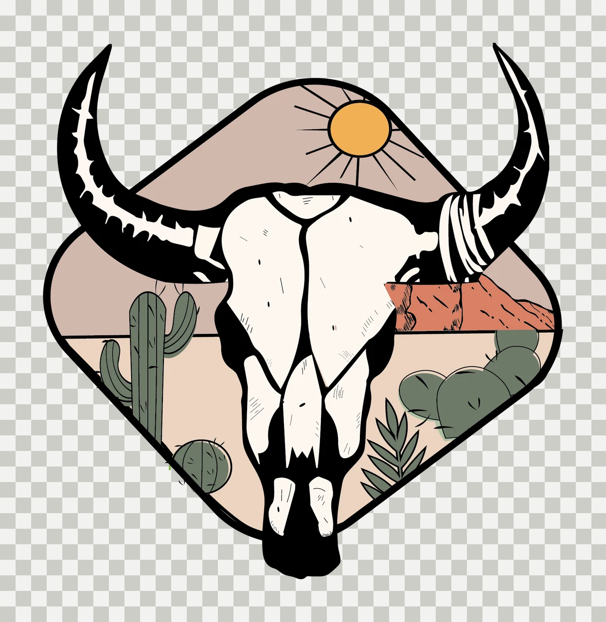 Diamond Shape With Two Sharp Horns Positioned simple silhouette transparency and detail preview thumbnail