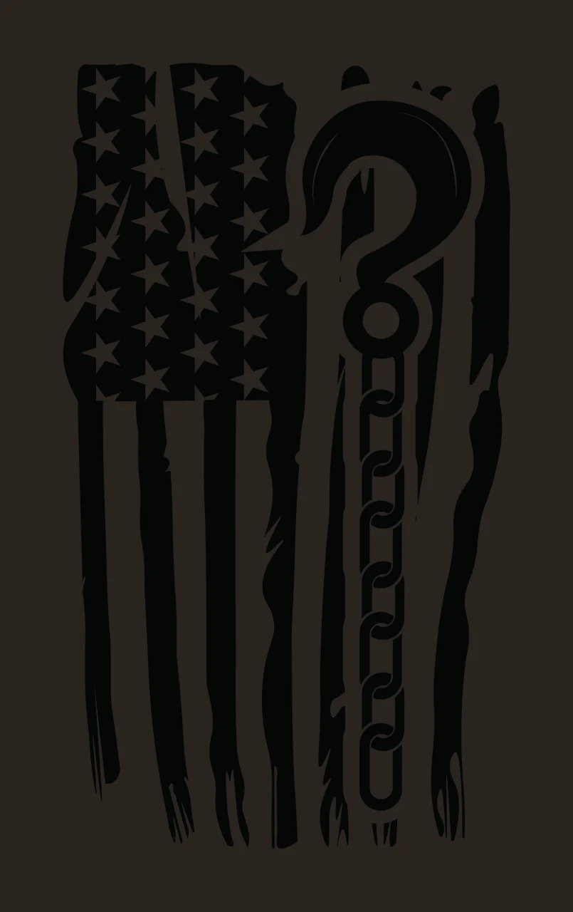 Flag Graphic With Vertical Hanging Chain stars stripes hook contrast preview thumbnail
