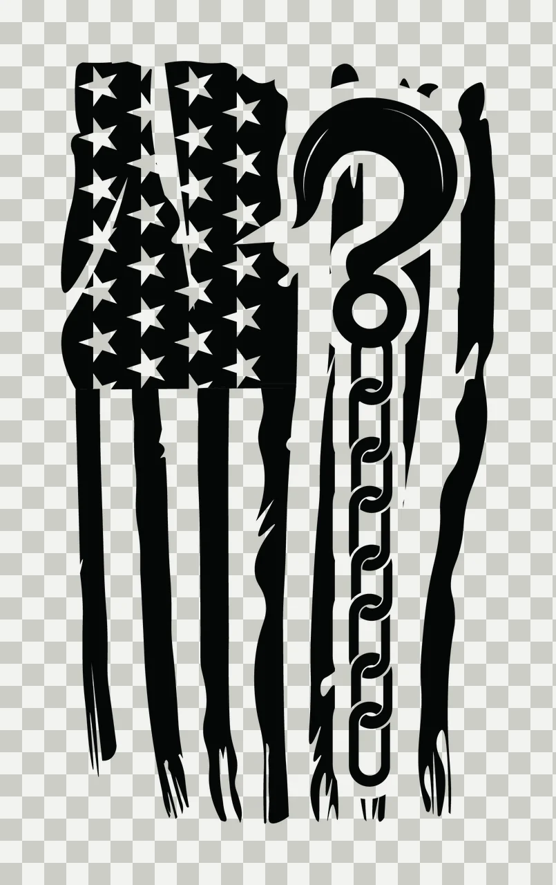 Flag Graphic With Vertical Hanging Chain stars stripes hook transparency and detail preview thumbnail