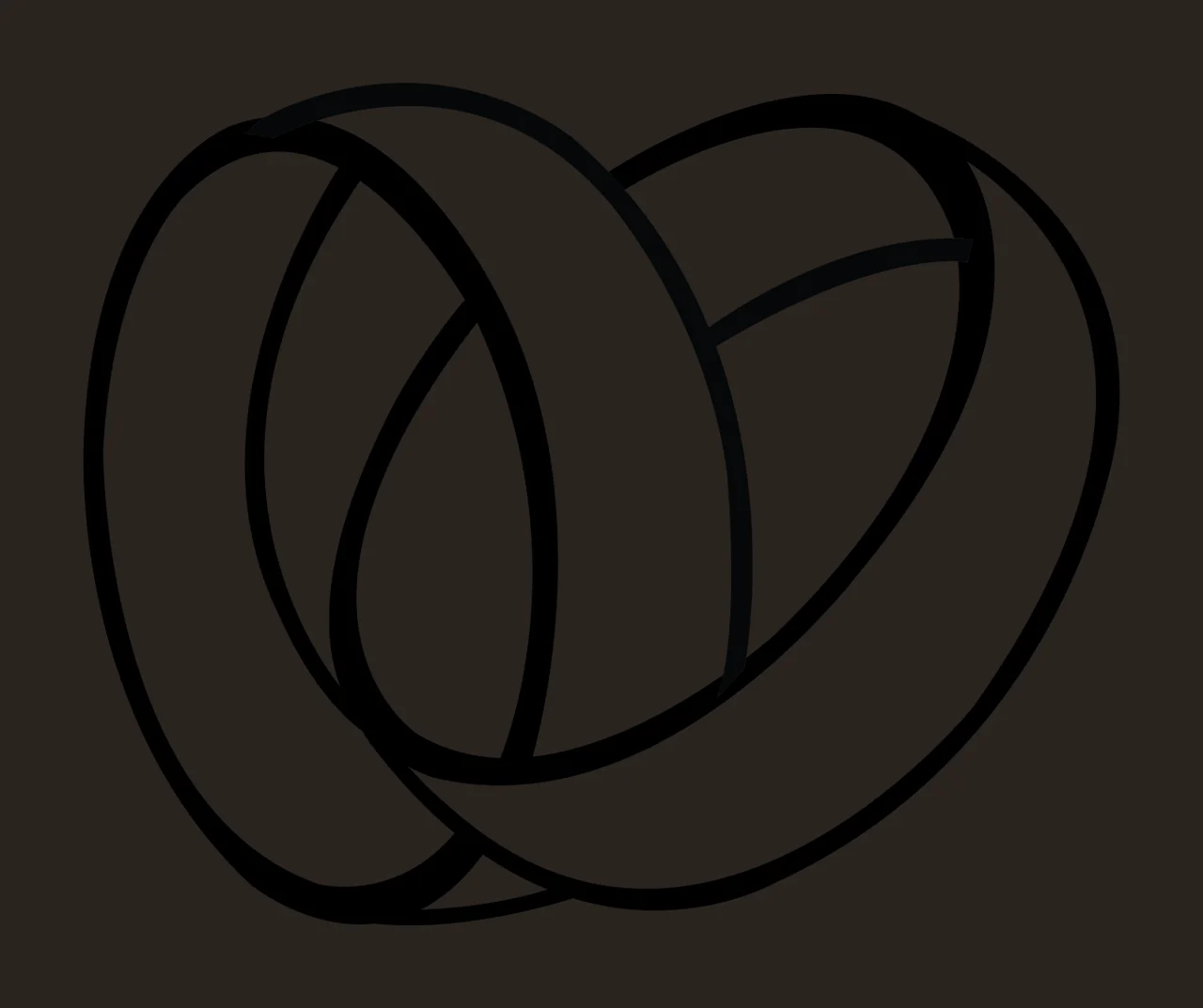 Rings Two Interlocking With Circular Bands And Lines contrast preview thumbnail