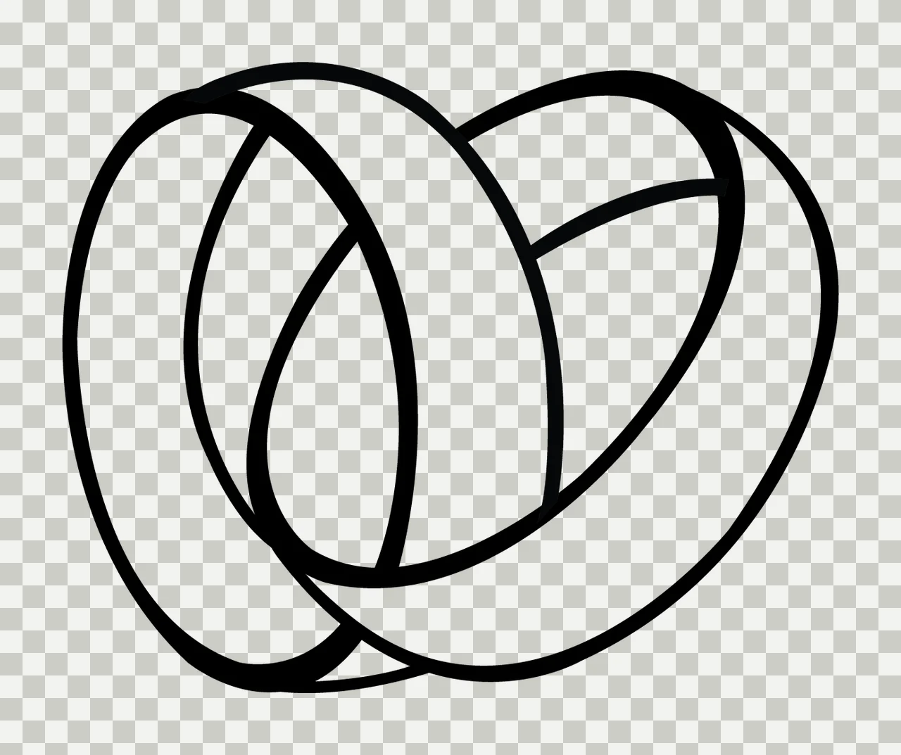 Rings Two Interlocking With Circular Bands And Lines transparency and detail preview thumbnail