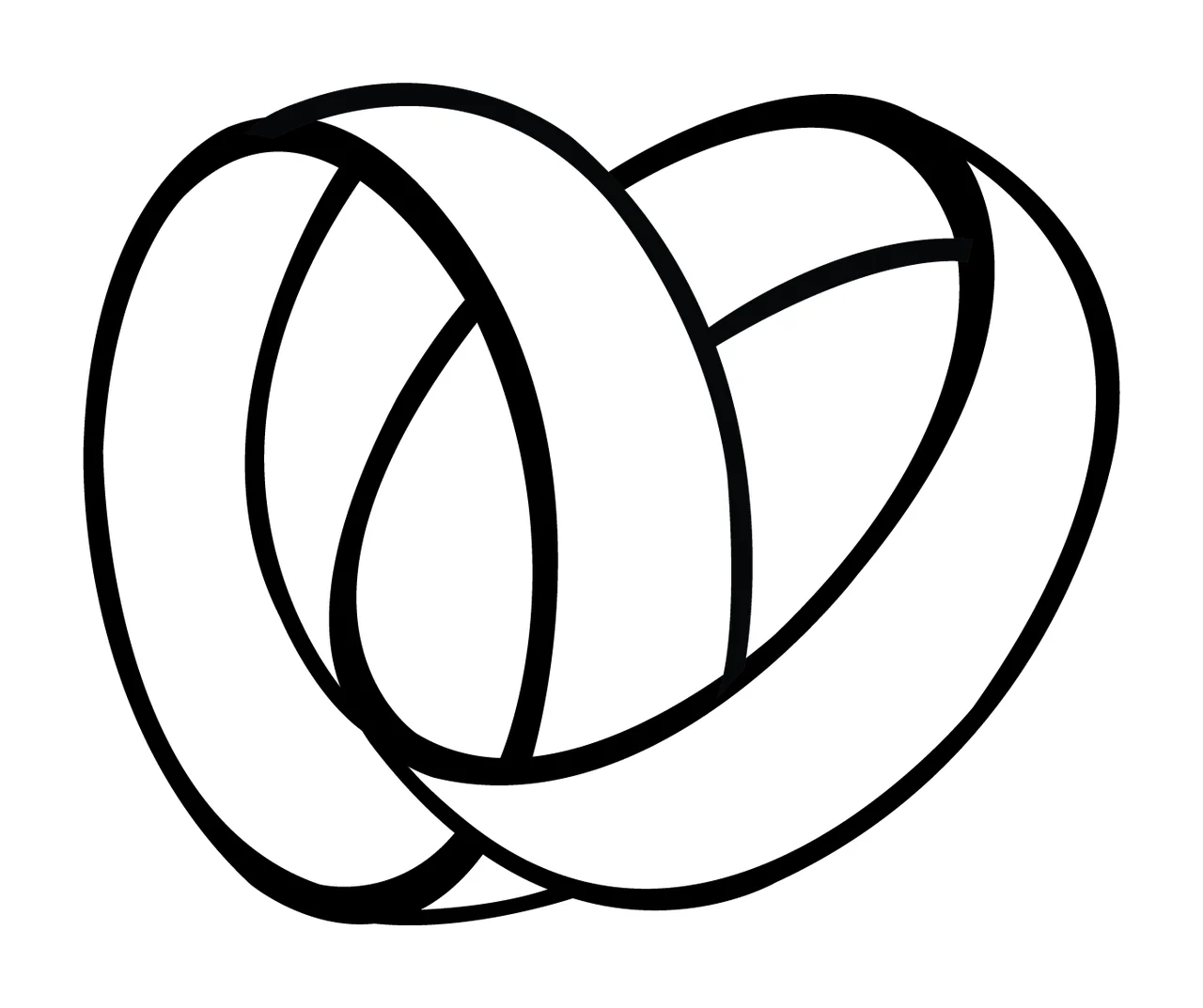 Rings Two Interlocking With Circular Bands And Lines