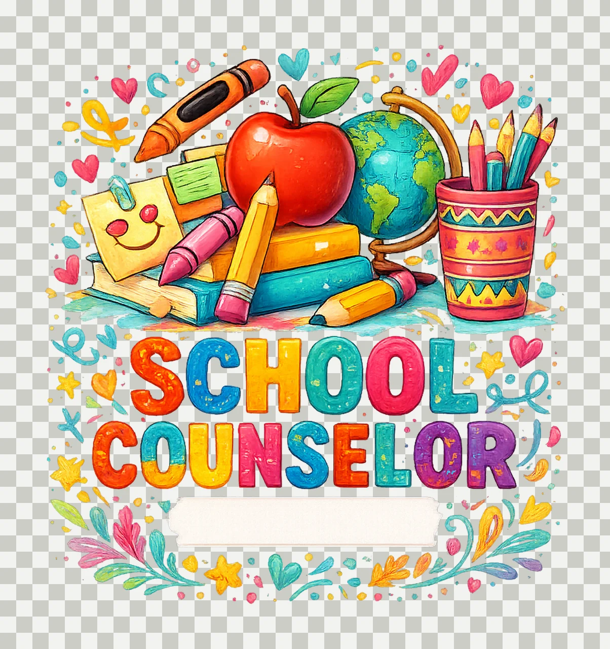 School Counselor Teacher Sublimation Design Back to School transparency and detail preview thumbnail