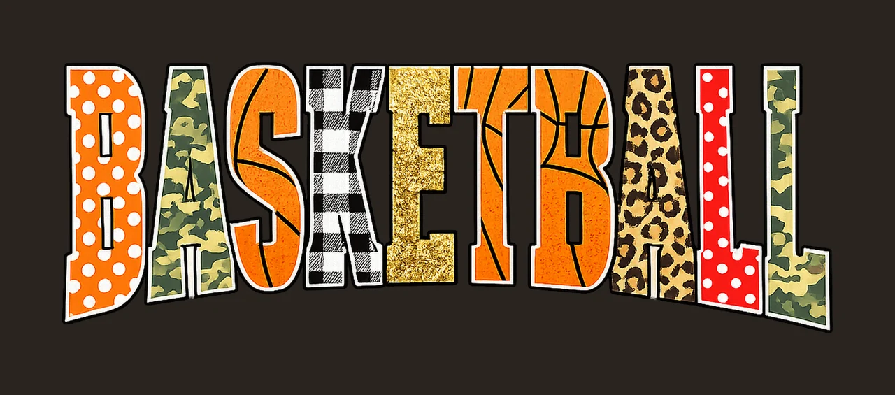 Retro Basketball Game Day Stripes and Leopard Design art contrast preview thumbnail