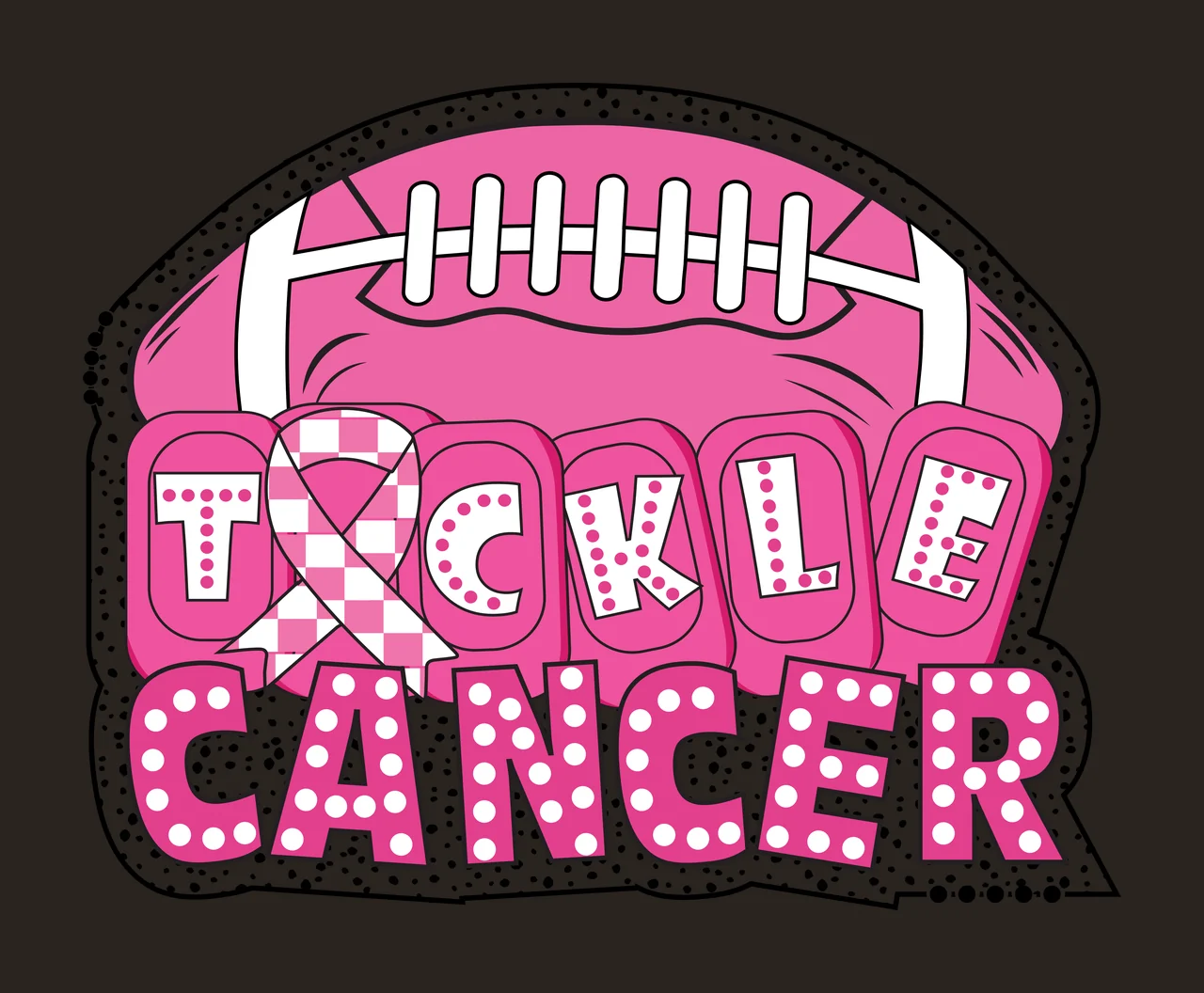 Cancer Dots Black Semi Circular Shape With Text white circle contrast preview thumbnail