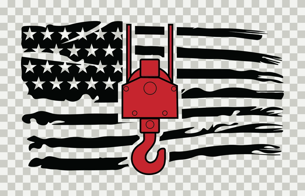 Crane Flag American Hook Silhouette Design static stars stripes transparency and detail preview thumbnail