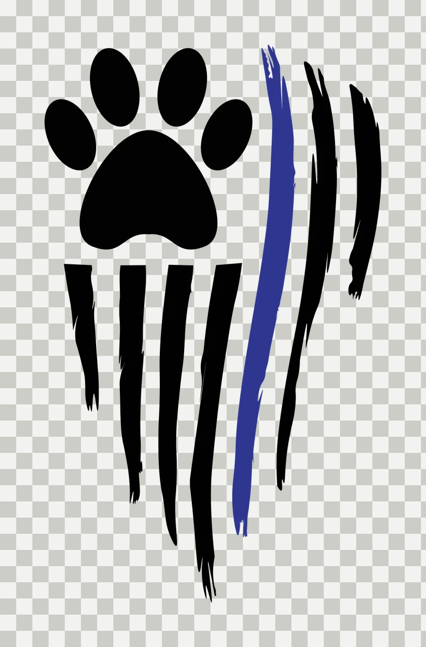 Keychain Distressed Paw Print Vertical Stripe Flag patterned transparency and detail preview thumbnail