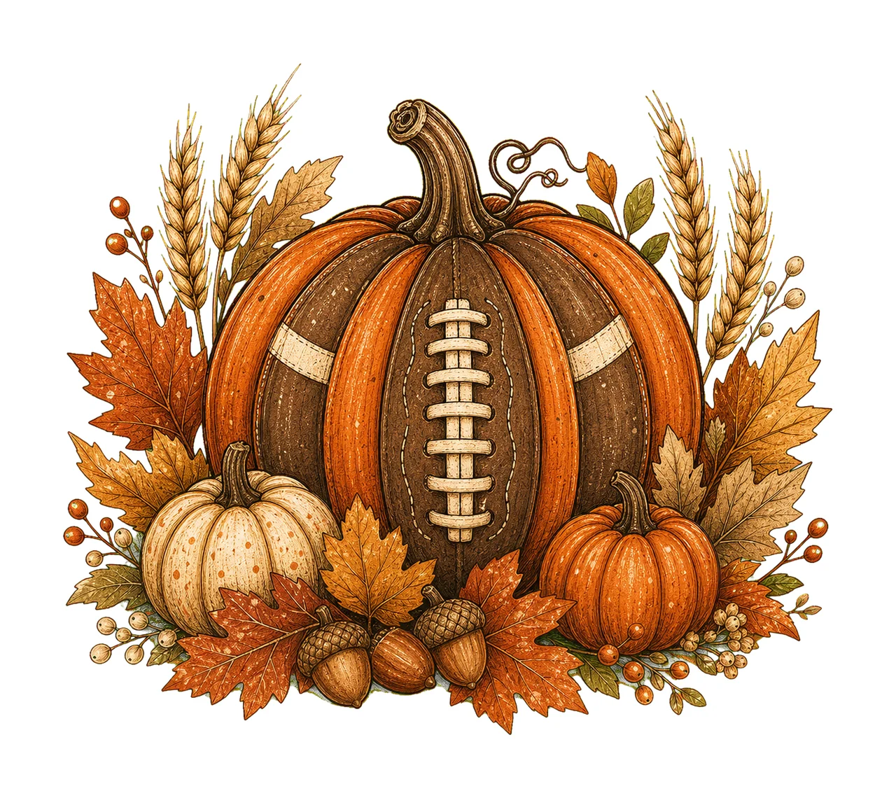 Football Fall Pumpkin Vintage Cozy Fall Shirt Variation A