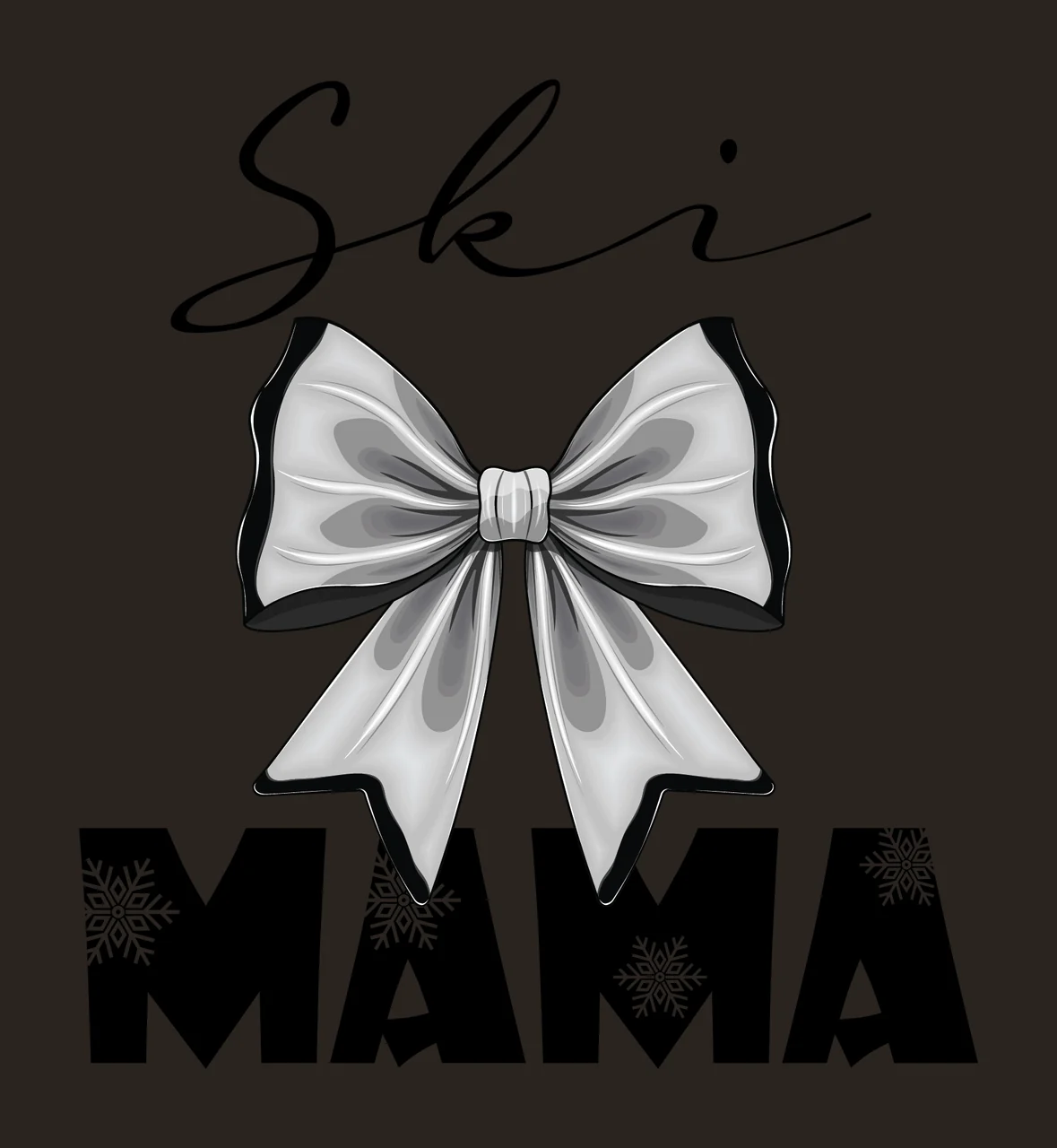 Ski Mama Snowflake Bow Design Decorating snowflakes minimalist contrast preview thumbnail