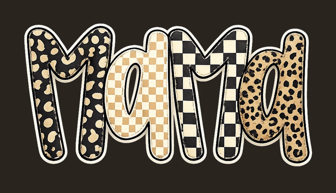 Mama leopard checkered design retro sublimation neutral mom contrast preview thumbnail