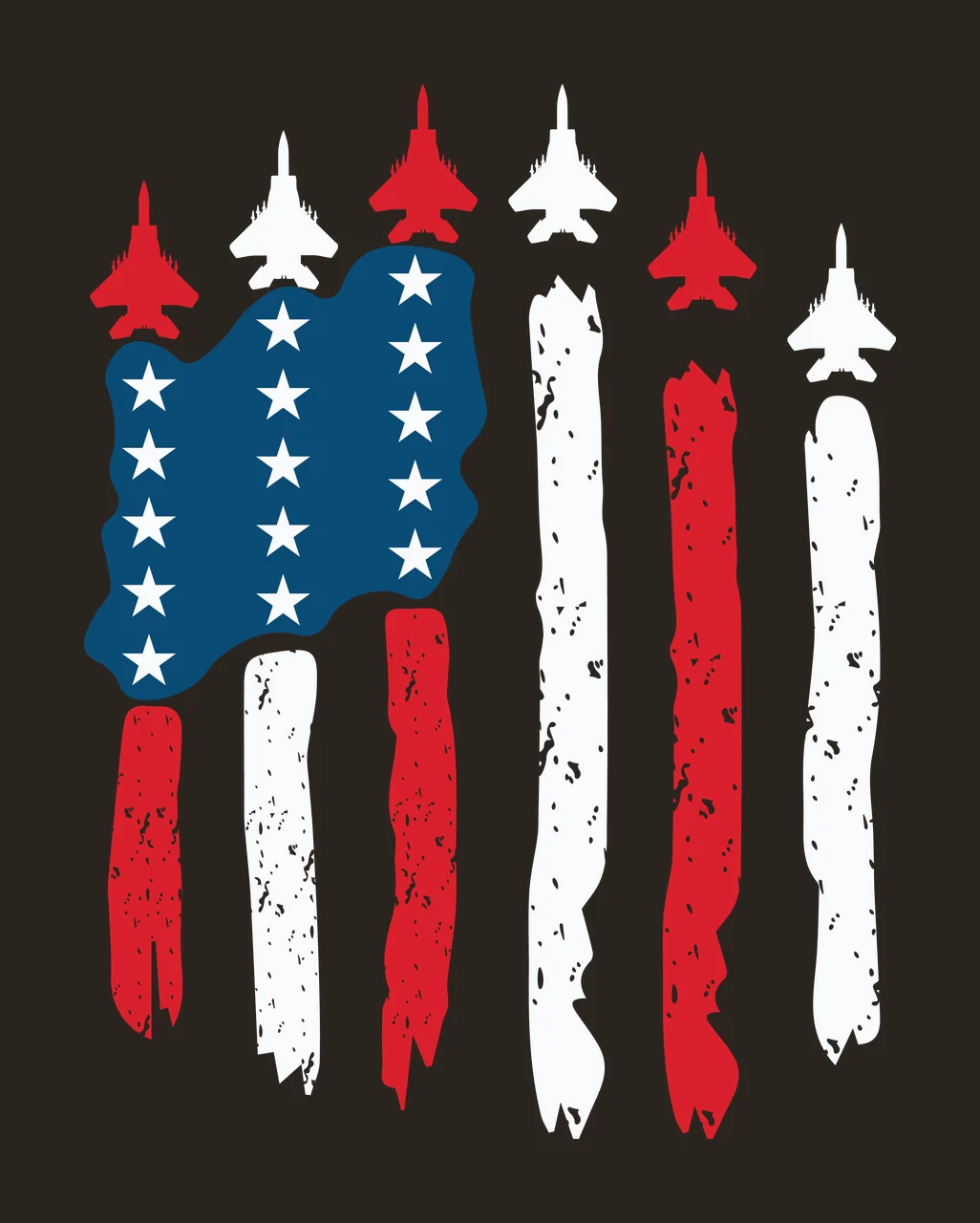 Jet Fighter Flag Silhouette Grunge Stripes Flying black aviation contrast preview thumbnail
