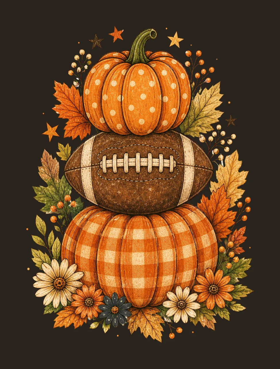 Football Fall Pumpkin Vintage Cozy Fall Shirt Variation C contrast preview thumbnail