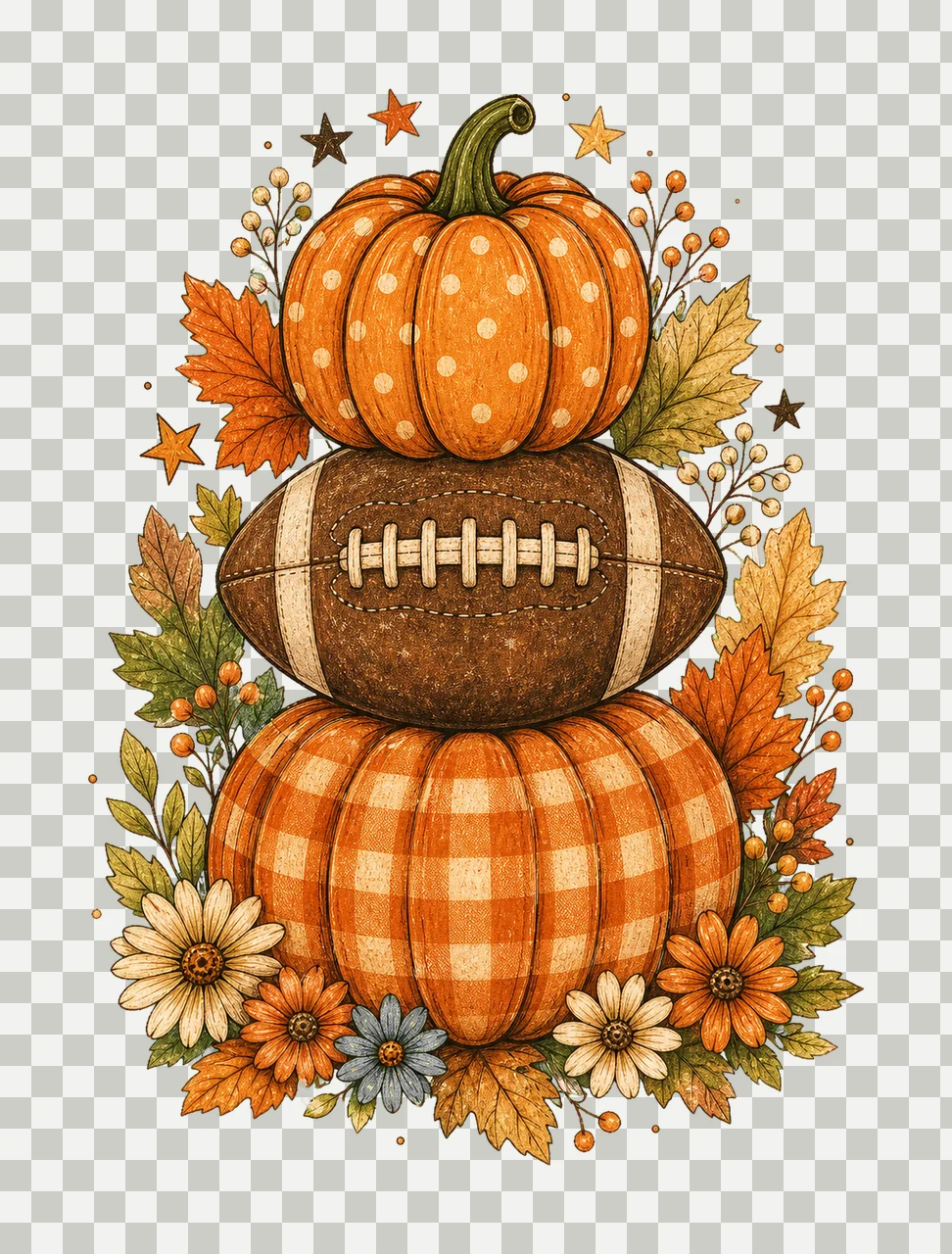Football Fall Pumpkin Vintage Cozy Fall Shirt Variation C transparency and detail preview thumbnail