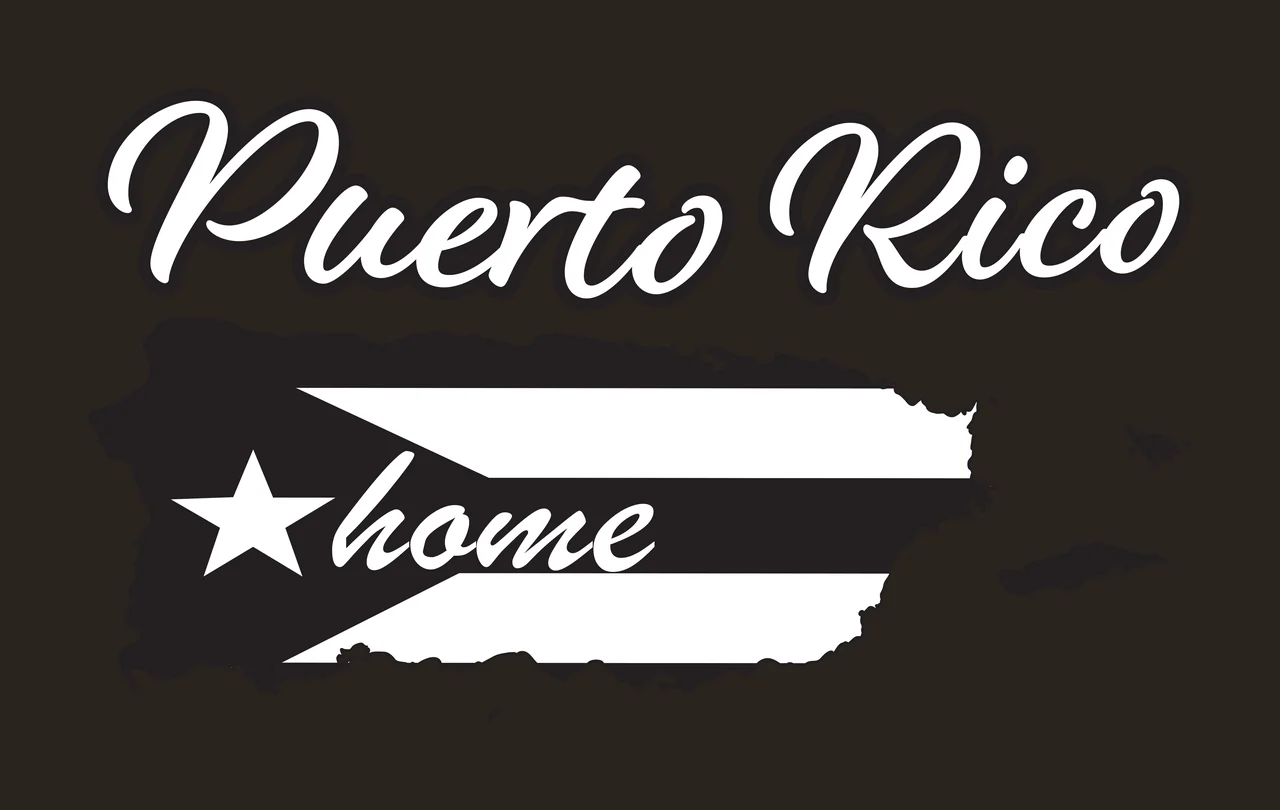 Puerto Rico Island Map Silhouette displaying black white geography contrast preview thumbnail