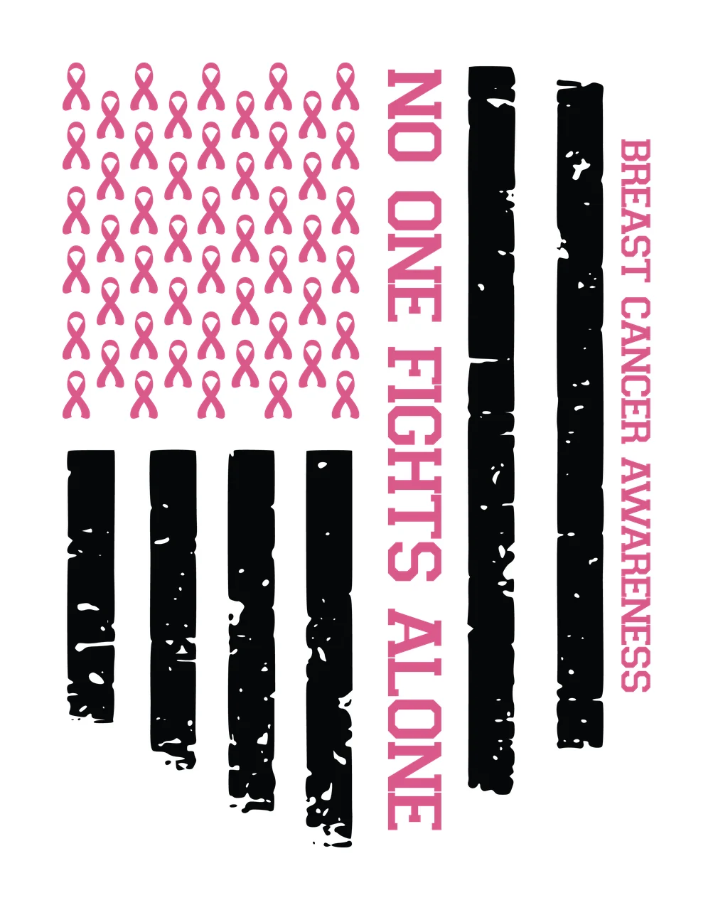 Cancer Flag No One Fights Alone Breast Cancer AWARENESS displaying