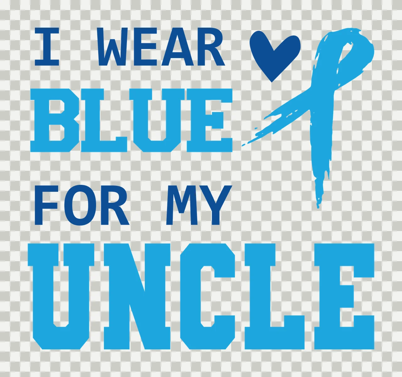 Blue Ribbon And Wearing With Heart Support transparency and detail preview thumbnail