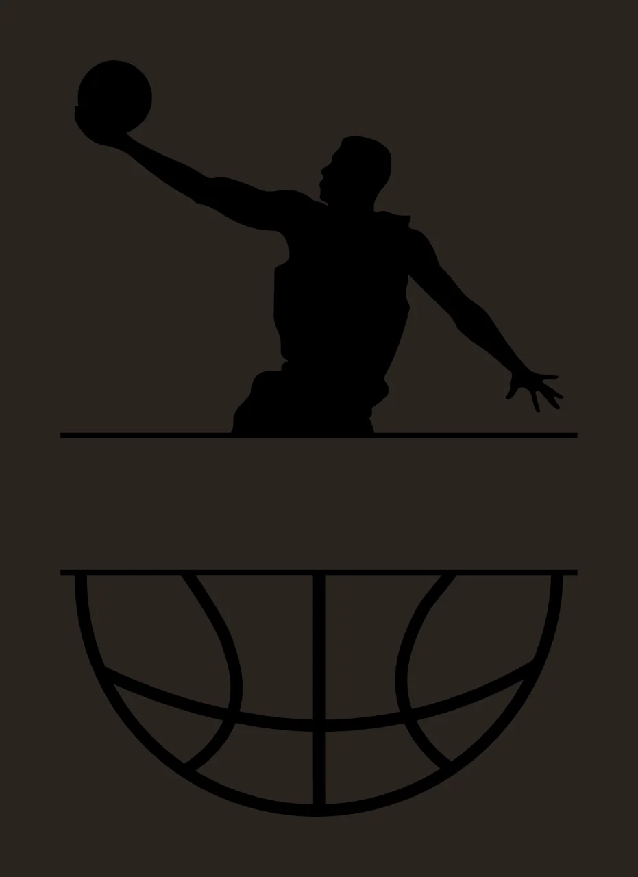 Basketball Player Silhouette Split Frame person black white contrast preview thumbnail