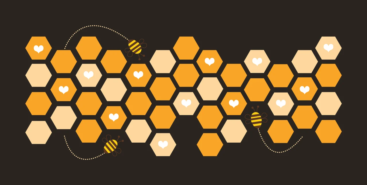 Can Glass Wrap Bees And Honeycomb Hexagonal Pattern flying contrast preview thumbnail