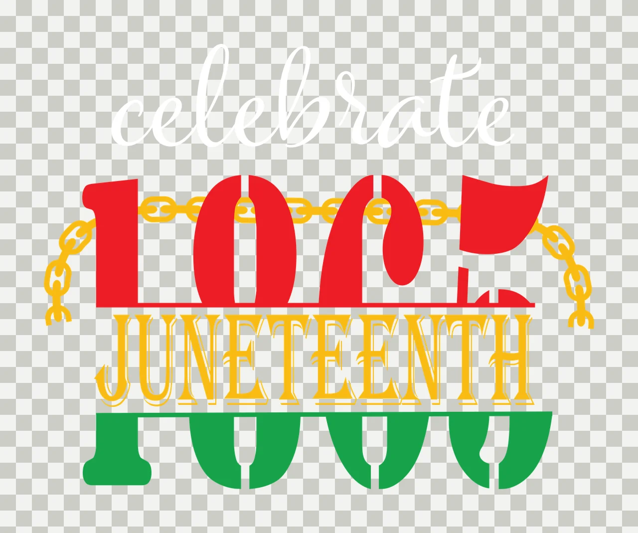 Black Celebrate 1865 Juneteenth Typographic Banner typography transparency and detail preview thumbnail