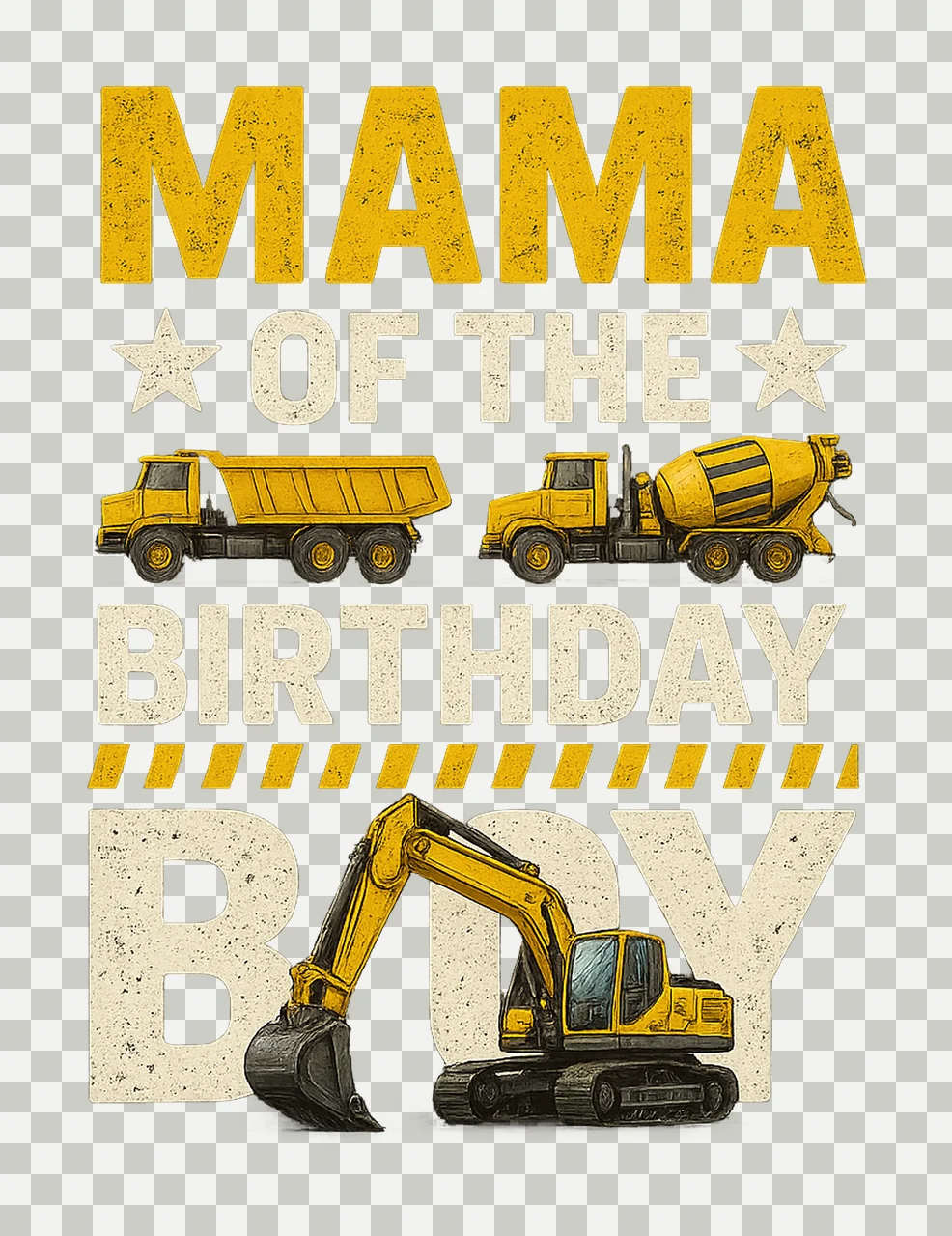 Mom Of The Birthday Boy Construction Party Excavator transparency and detail preview thumbnail