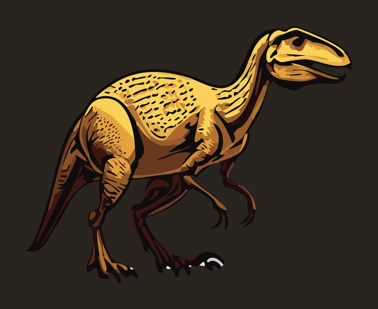Dinosaur Silhouette With Detailed Internal Markings standing contrast preview thumbnail