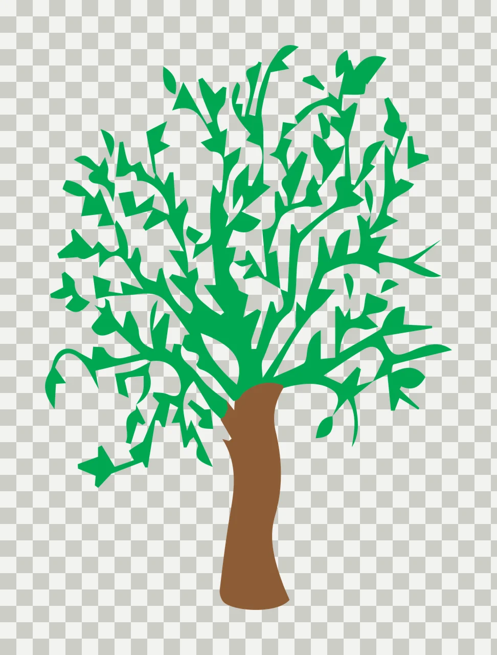 Black Silhouette Tree Abstract Shape leaves branches trunk transparency and detail preview thumbnail