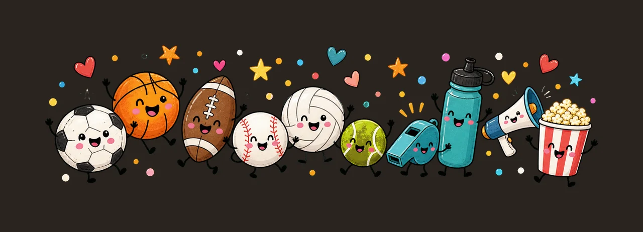 Cute Sports Balls Soccer Game Day Doodle Variation B contrast preview thumbnail