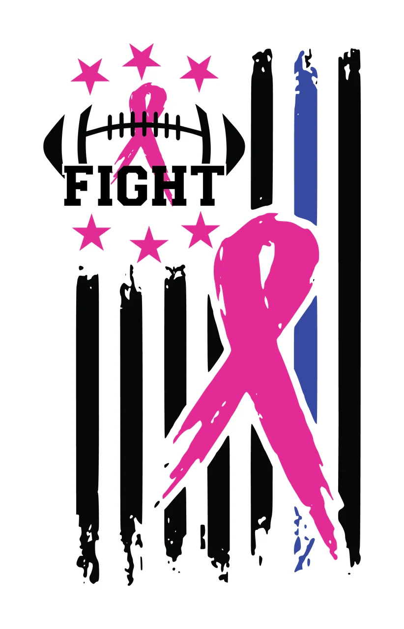 Flag Football Ribbon Black Graphic and Combined with stars