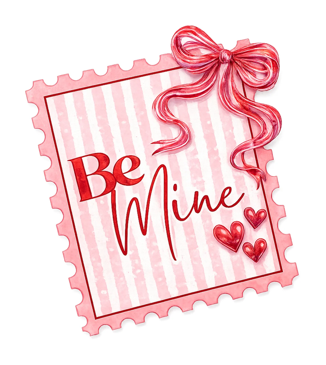 Coquette Valentines Postage Stamp Be Mine Heart Design