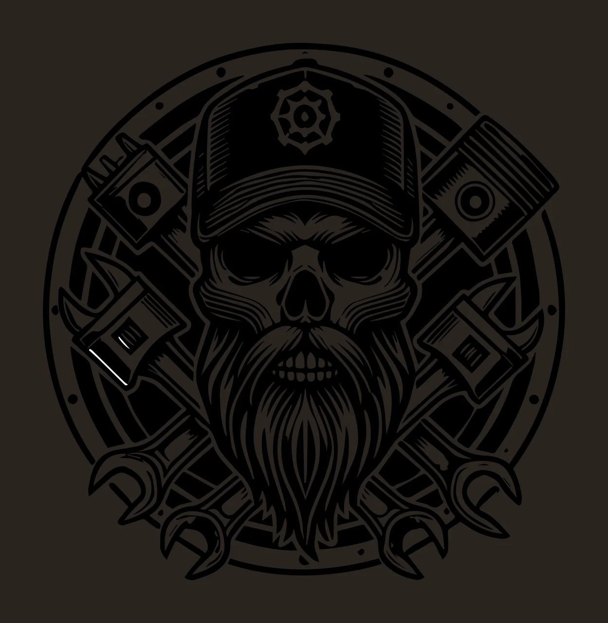 Mechanic Skull And Wrench Mechanics Emblem human wearing cap contrast preview thumbnail