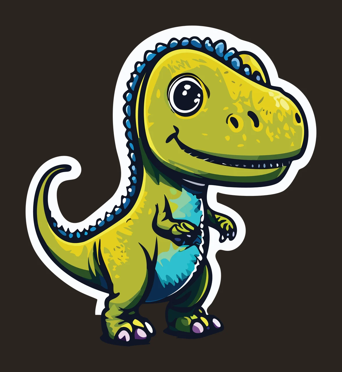 Animal Small Dinosaur Silhouette Icon standing tail claws black contrast preview thumbnail